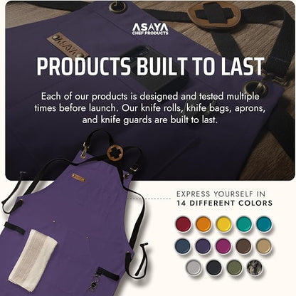 Asaya Chef and BBQ Apron with Bottle Opener and Hand Towel - 10oz Cotton Canvas - Image 6