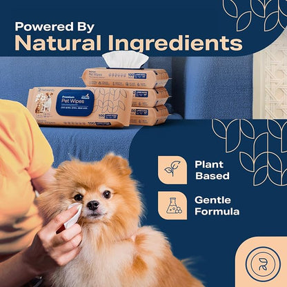 Pet Wipes for Dogs and Cats Plant Based – Unscented Dog Wipes for Paws and Butt - Image 3
