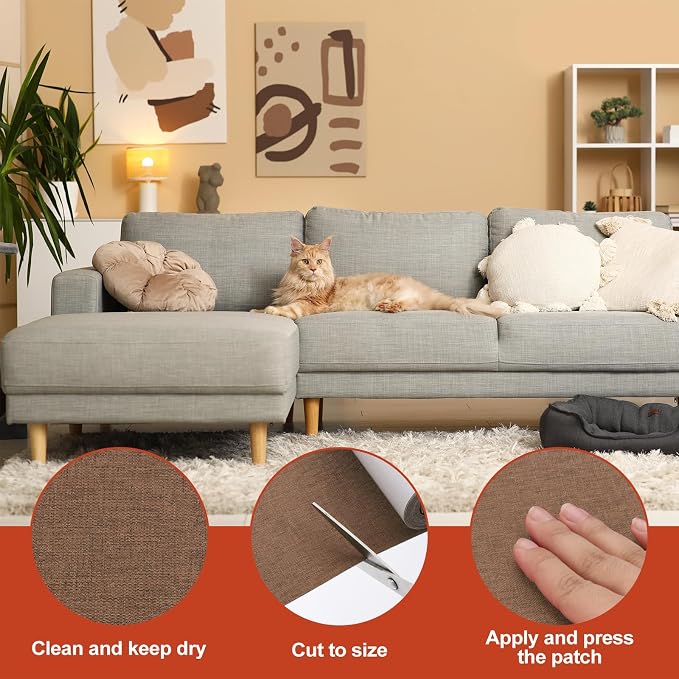 PATIKIL 70x4.4 Inch Linen Repair Tape, Repair Fabric Patch Self Adhesive Couch - Image 3