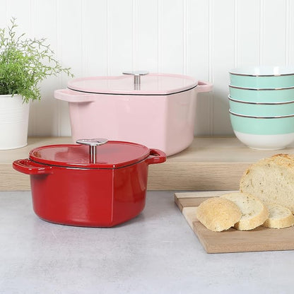 Martha Stewart Heart Shaped Enamel Cast Iron 2-Quart Dutch Oven - Image 2