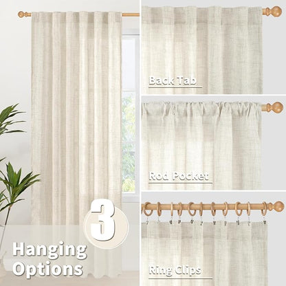 YoungsTex Linen Curtains 72 Inch Length - Image 6