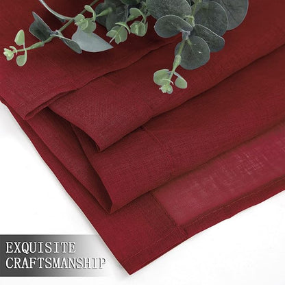 Tollpiz Short Sheer Curtains Linen Textured Bedroom Curtain Sheers Light - Image 7