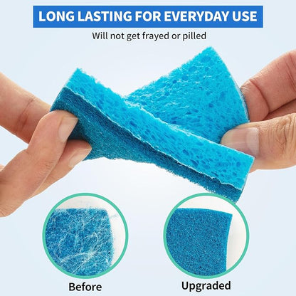 HOMERHYME Non-Scratch Cellulose Scrub Sponges 24 Pack, Kitchen Sponge - Image 3