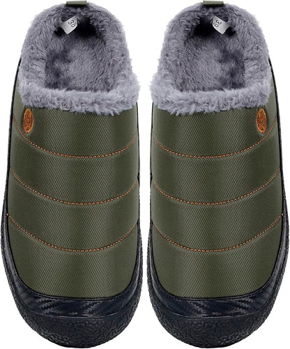 Womens Mens House Slippers Slip on Snow Winter Warm Fully Fur Lined Slippers - Image 6