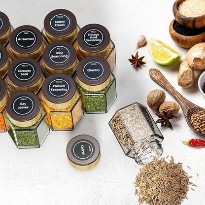 vetacsion set of 12 magnetic glass spice tins - Image 8