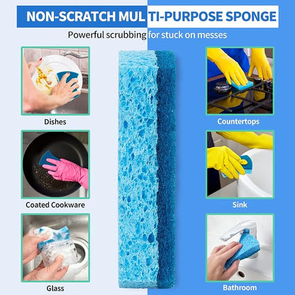 HOMERHYME Non-Scratch Cellulose Scrub Sponges 24 Pack, Kitchen Sponge - Image 2
