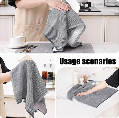 Homaxy Premium Kitchen Towels, Large Cotton Kitchen Hand Towels, Flat and Terry - Image 4
