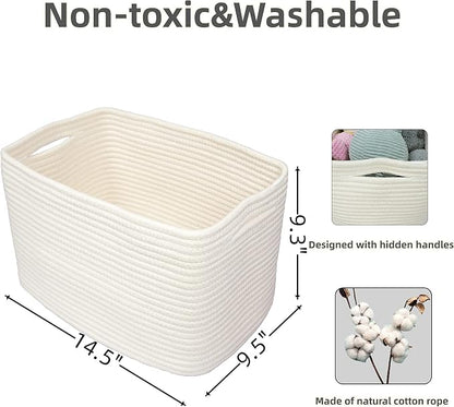 Cotton Rope storage Basket Bins Woven Basket - Image 2