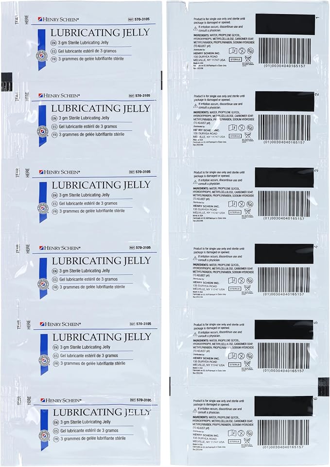 Henry Schein Sterile Lubricating Jelly – 3g Single-Use Packets, Convenient and - Image 3