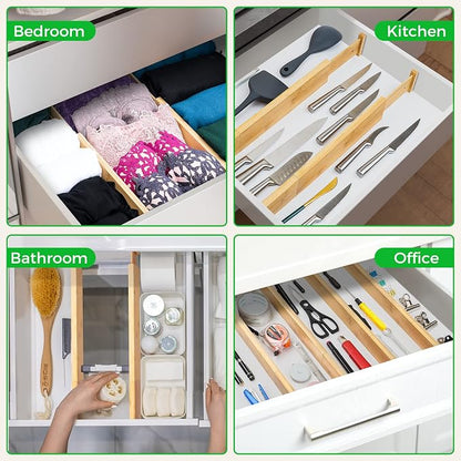 Bamboo Drawer Dividers Organizer - Image 6