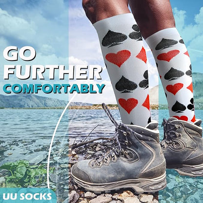 Medical Compression Socks for Women and Men 3 Pairs 20-30 mmHg Knee High Christmas Compression Stockings Circulation Best for Running Athletic Nurses