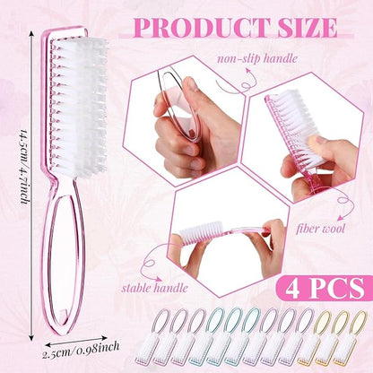 Patelai 12 Pcs Handle Grip Nail Brush Bulk Colorful Nail Scrubber Fingernail - Image 3
