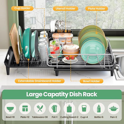 Expandable Dish Drying Rack, Foldable Dish Rack - Image 4