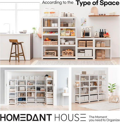 HOMEDANT House 5 Tier 24.1" W Laminated Metal Shelving Unit Adjustable Storage - Image 9