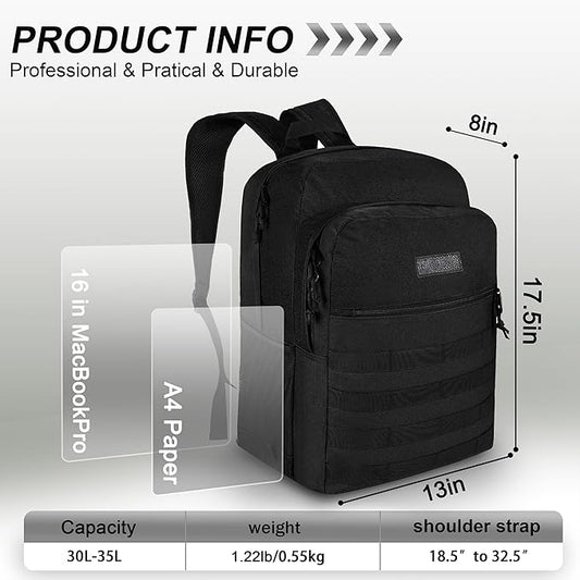 Wrangler Tradesman Backpack, Water Resistant Casual Daypack for Travel Work School, Unisex Laptop Backpack with Notebook Sleeve