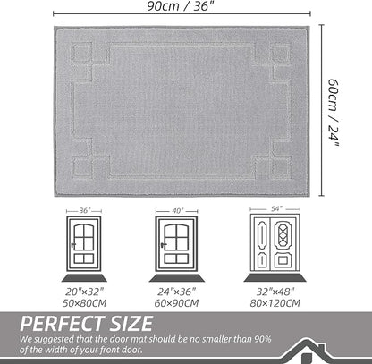BEQHAUSE Door Mat 24" x 36", Non-Slip Door Mats Indoor Entryway Rugs Washable - Image 2