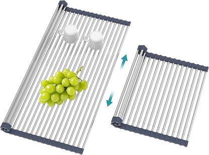 BBXTYLY Extra Large Expandable Roll Up Dish Drying Rack, Over The Sink Drying by BBXTYLY