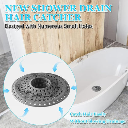 Bathtub Drain Hair Catcher, Silicone Tub Hair Catcher Drain Protector, - Image 2