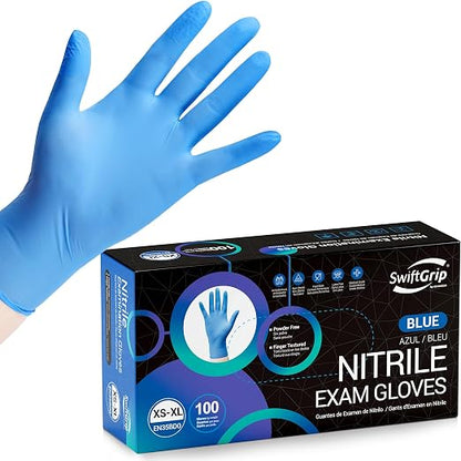 Disposable Nitrile Exam Gloves, 3 Mil, Nitrile Gloves Disposable Latex Free by SwiftGrip