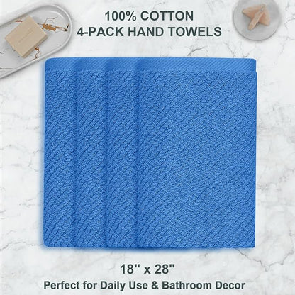 VOOVA & MOVAS Blue Hand Towels for Bathroom, 4 Pack Large 18"x28" - Image 4