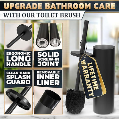 Black Toilet Brush and Holder Set - Image 4