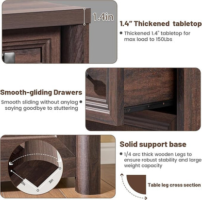 Farmhouse 8 Drawer Dresser for Bedroom, 43.3" Wide Dresser TV Stand, Storage - Image 6