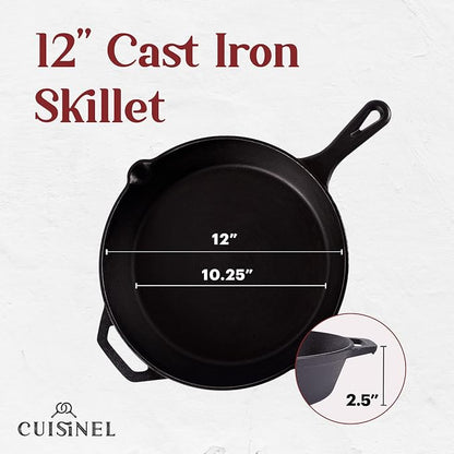 Cuisinel 12‑Inch Cast Iron Skillet – Pre‑Seasoned Frying Pan - Image 3