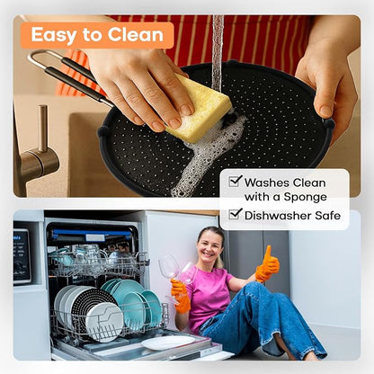 Splatter Screen for Frying Pan | USA Brand | 11-Inch Black, Fit Pans Silicone - Image 6