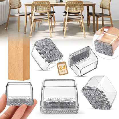 24PCS Rectangular Chair Leg Floor Protectors, Furniture Sliders, Non-Slip Felt - Image 8