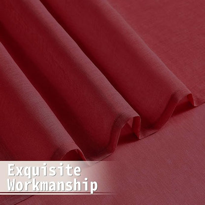 Tollpiz Small Sheer Door Curtain Closet Linen Textured Curtain Sheers Doorway - Image 8