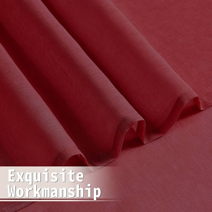 Tollpiz Short Sheer Door Curtains Closet Linen Textured Curtains Sheer Doorway - Image 8