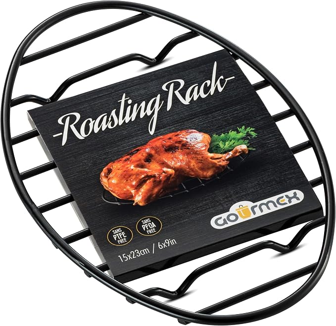 Black, Oval Oven Roasting Rack by GOURMEX