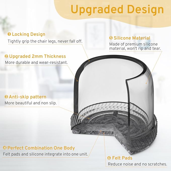 24PCS Round Chair Leg Floor Protectors, Furniture Sliders, Chair Leg Protectors - Image 2
