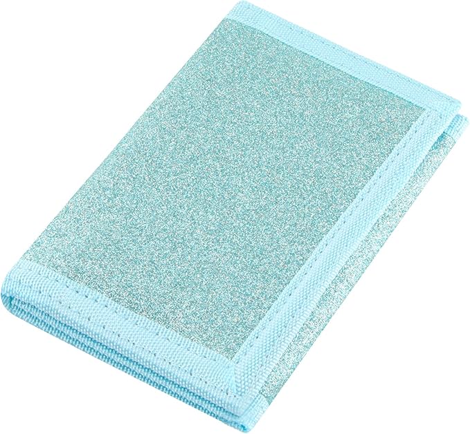 NEICY RFID Blocking Canvas Wallet for Men and Women - Camo Trifold Outdoor Sports Wallets with Magic Sticker for Teen Kids (Blue Bling)