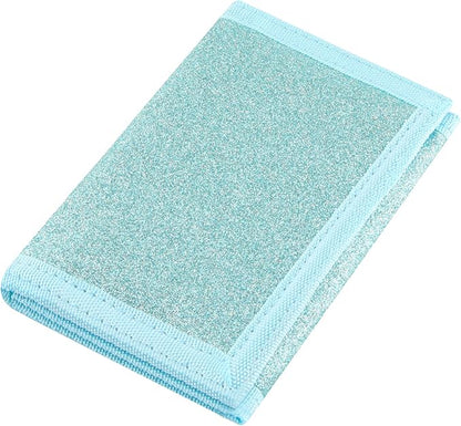 NEICY RFID Blocking Canvas Wallet for Men and Women - Camo Trifold Outdoor Sports Wallets with Magic Sticker for Teen Kids (Blue Bling)