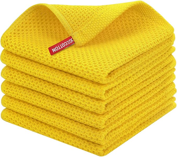 Homaxy 100% Cotton Waffle Weave Kitchen Dish Cloths, Ultra Soft Absorbent Quick by Homaxy