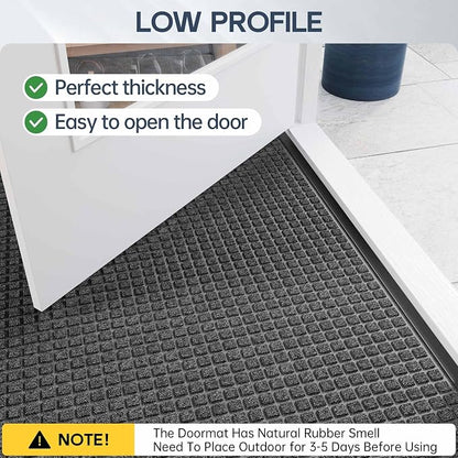 Amyracel Front Door Mat Outdoor Indoor Entrance, Heavy Duty Rubber Backing - Image 2