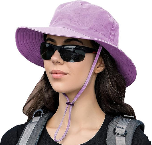 Rosoz Sun Hat for Men Women Boonie Bucket Hat Wide Brim Breathable Cooling Fishing Hats Safari Beach Garden UV Protection