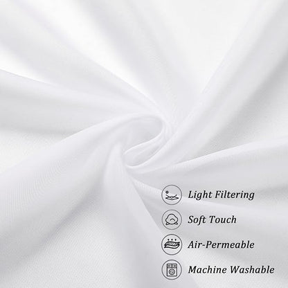 Chyhomenyc White Sheer Curtains 45 Inch Long 2 Panels, Short Voile Drapes - Image 6