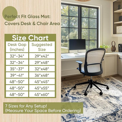 Office Chair Mat for Carpet & Hardwood, Upgraded 29" x 48" Dual Use Tempered - Image 7