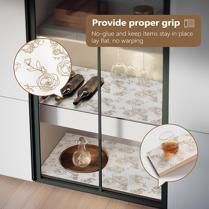 Shelf Cabinet Liner for Kitchen- Non Adhesive 17.5In x 20FT Drawer Liner - Image 6