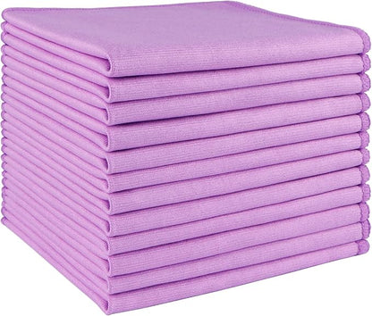 HOMEXCEL Microfiber Glass Cleaning Cloth 12 PK, Lint Free Streak Free, Reusable by HOMEXCEL
