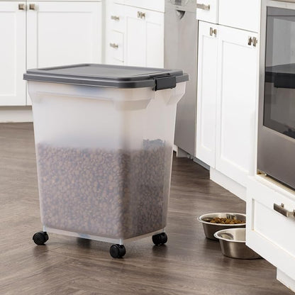 IRIS USA Dog Food Storage Container 58 lbs, Attachable Wheels, & Included Scoop - Image 4