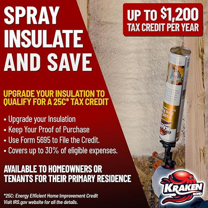Kraken Bond Fastcoat Fire Rated Spray Foam Insulation Kit Closed Cell in a Can - Image 4