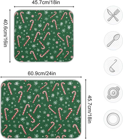 Christmas Candy Cane Dish Drying Mat - Image 3