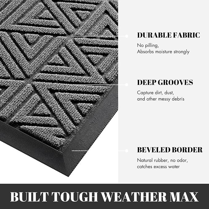 Yimobra Outdoor Mats for Front Door 29.5x17, All-Weather Waterproof Non-Slip - Image 3