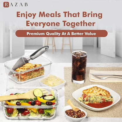 Razab 4 PC 1860ml / 63 Oz / 8 Cups Large Glass Food Storage Containers - Image 9