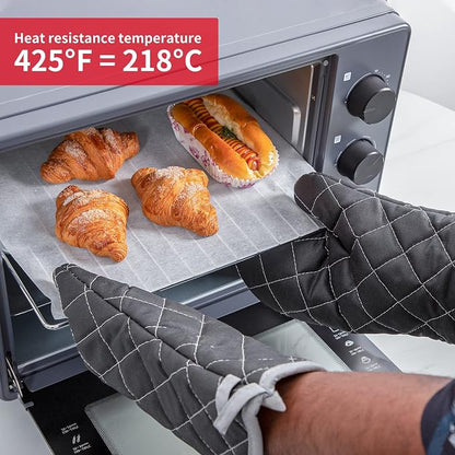 ARCLIBER Oven Mitts Heat Fire Resistant Oven Mitts 425 ° F, Quilted Terry Cloth - Image 3
