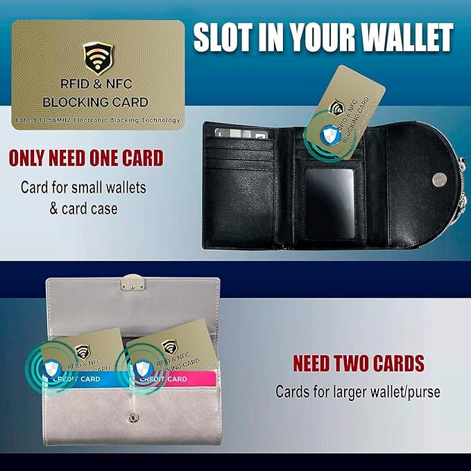 SaiTech IT RFID Cards One Card Protects Entire Wallet Purse for Men & Women, Contactless Bank Debit Credit Card ProteRFID Goldenctor ID ATM Guard Card – Golden (50 PCs Bulk RFID Card Golden)