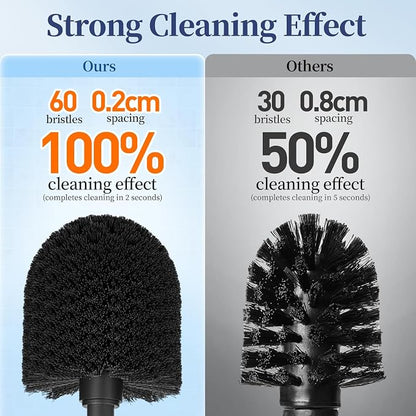 Toilet Bowl Brush Holder Set: 2 Pack Modern Deep Cleaning Bathroom Toilet - Image 2